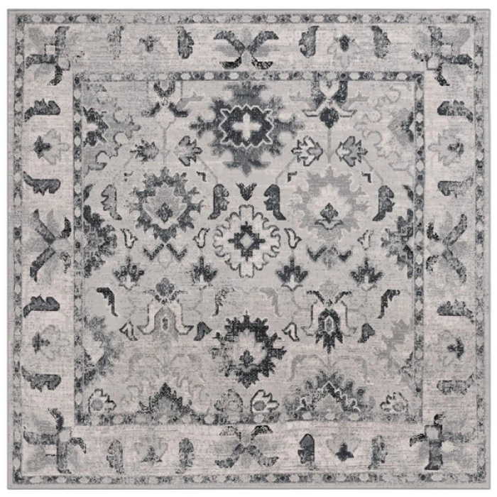 Safavieh Odyssey Grey / Black ODY850 6 ft. 7 in. X 6 ft. 7 in. Square Rug