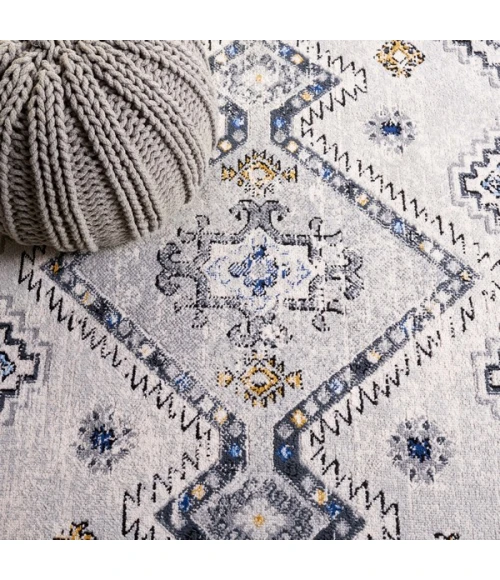 Safavieh Odyssey Grey / Blue Gold ODY858 6 ft. 7 in. X 6 ft. 7 in. Round Rug