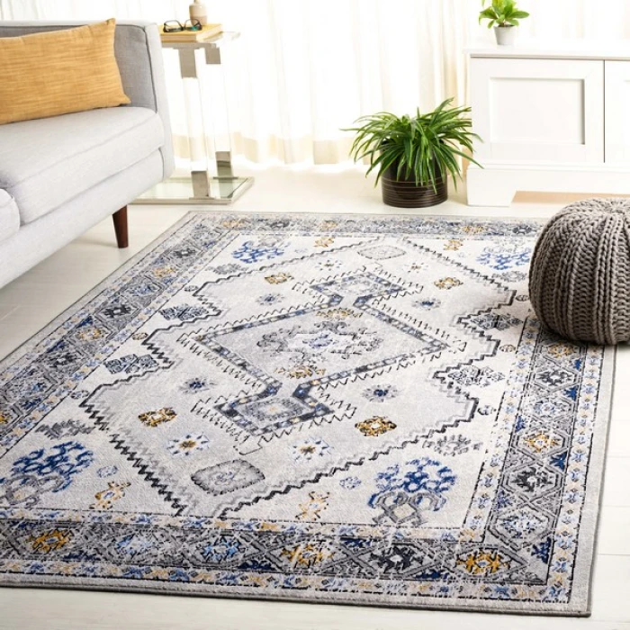 Safavieh Odyssey Grey / Blue Gold ODY858 4 ft. X 6 ft. Rectangle Rug