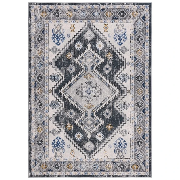 Safavieh Odyssey Dark Grey / Blue Gold ODY858 4 ft. X 6 ft. Rectangle Rug
