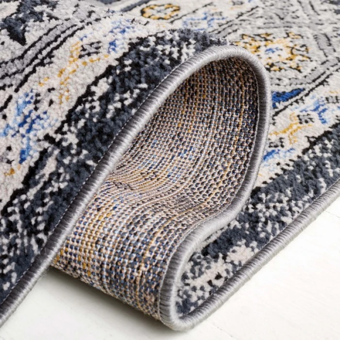 Safavieh Odyssey Dark Grey / Blue Gold ODY858 4 ft. X 6 ft. Rectangle Rug