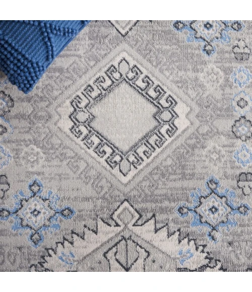 Safavieh Odyssey Grey / Light Blue ODY864 6 ft. 7 in. X 6 ft. 7 in. Round Rug