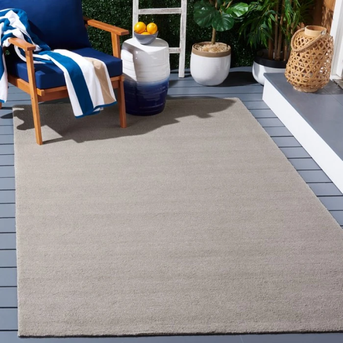 Safavieh Outdoor Micro-Loop Grey OMP101 5 ft. X 8 ft. Rectangle Rug