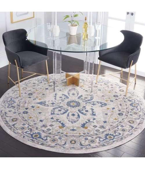 Safavieh Palma Light Grey / Blue PAM314 6 ft. 7 in. X 6 ft. 7 in. Round Rug