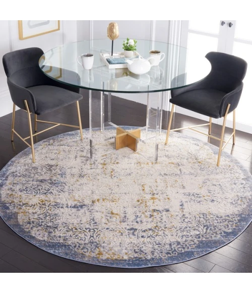 Safavieh Palma Beige / Blue PAM322 6 ft. 7 in. X 6 ft. 7 in. Round Rug