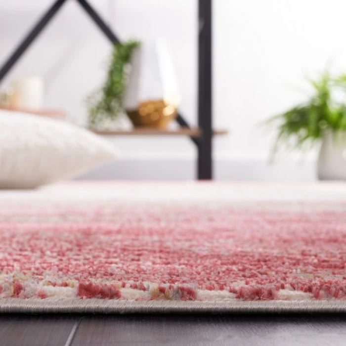 Safavieh Palma Light Grey / Red PAM324 6 ft. 7 in. X 6 ft. 7 in. Square Rug