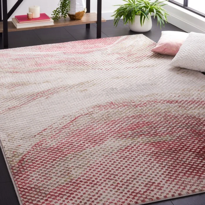 Safavieh Palma Light Grey / Red PAM324 6 ft. 7 in. X 6 ft. 7 in. Square Rug