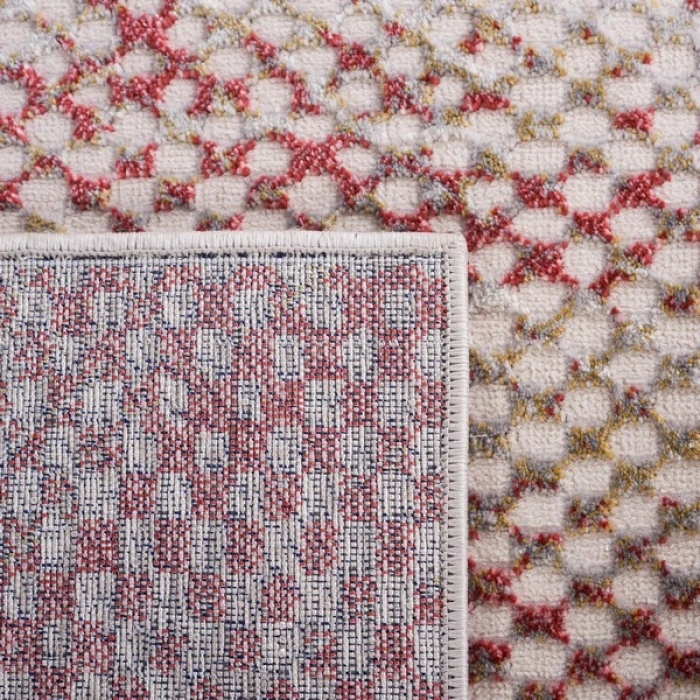 Safavieh Palma Light Grey / Red PAM324 6 ft. 7 in. X 6 ft. 7 in. Square Rug