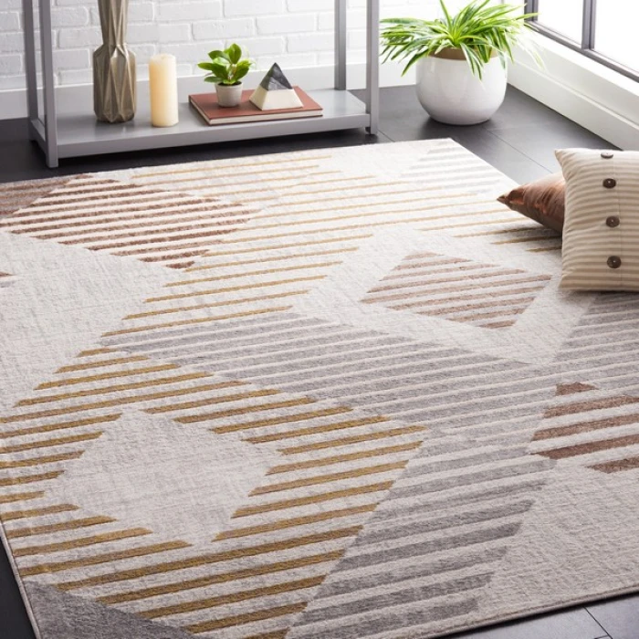 Safavieh Palma Beige / Light Grey PAM328 4 ft. 5 in. X 6 ft. 5 in. Rectangle Rug