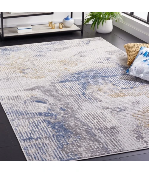 Safavieh Palma Beige / Light Blue PAM350 4 ft. 5 in. X 6 ft. 5 in. Rectangle Rug
