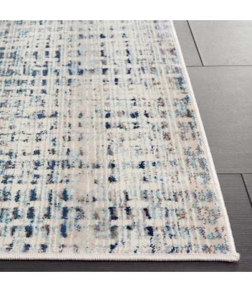 Safavieh Rainbow Blue / Ivory RBW654 6 ft. 7 in. X 6 ft. 7 in. Round Rug