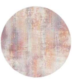Safavieh Rainbow Navy / Rust Gold RBW658 6 ft. 7 in. X 6 ft. 7 in. Round Rug