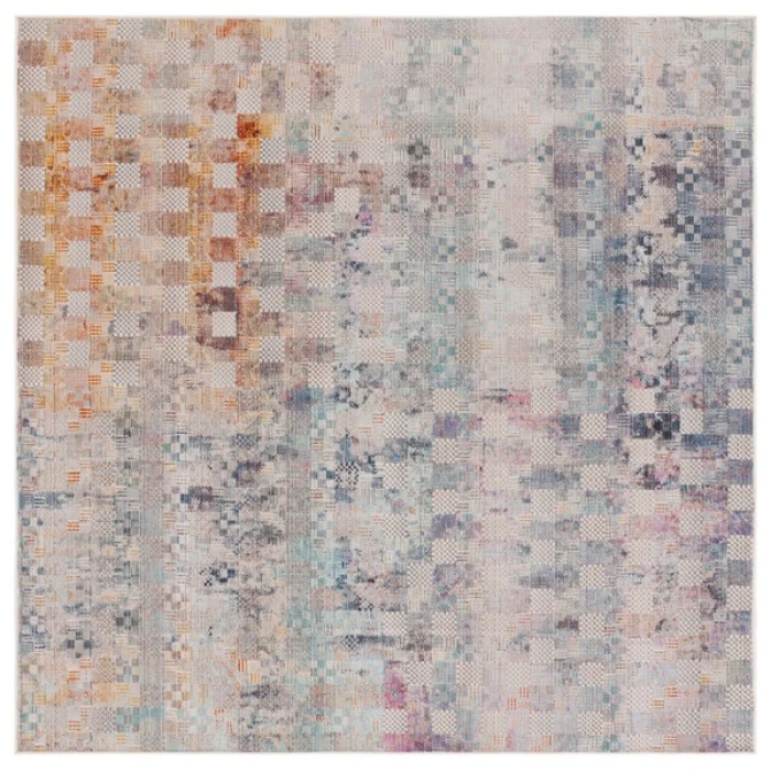 Safavieh Rainbow Blue / Gold RBW662 6 ft. 7 in. X 6 ft. 7 in. Square Rug