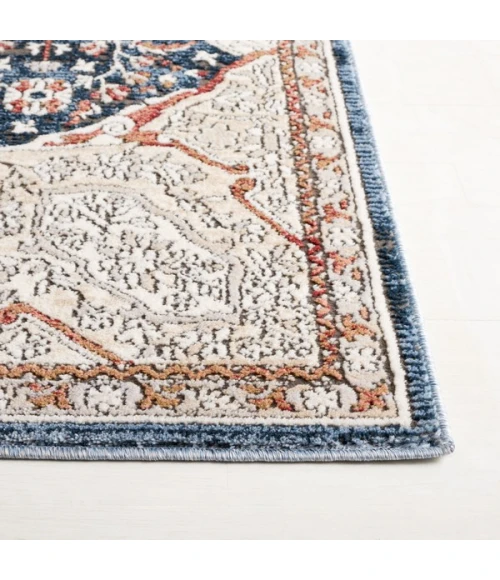 Safavieh Rosewood Ivory / Blue ROW104 6 ft. 7 in. X 6 ft. 7 in. Square Rug