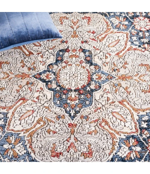 Safavieh Rosewood Ivory / Blue ROW104 6 ft. 7 in. X 6 ft. 7 in. Square Rug
