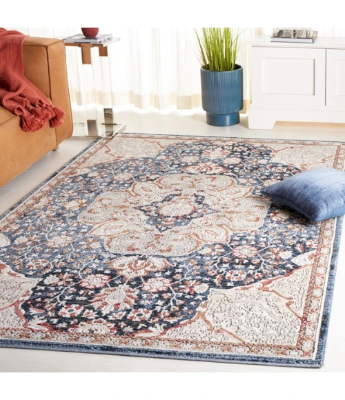Safavieh Rosewood Ivory / Blue ROW104 5 ft. 3 in. X 7 ft. 6 in. Rectangle Rug