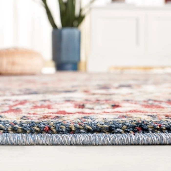 Safavieh Rosewood Ivory / Red ROW112 6 ft. 7 in. X 6 ft. 7 in. Round Rug