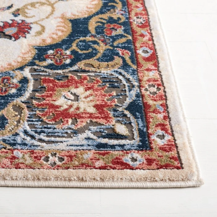 Safavieh Rosewood Ivory / Red ROW114 6 ft. 7 in. X 6 ft. 7 in. Square Rug