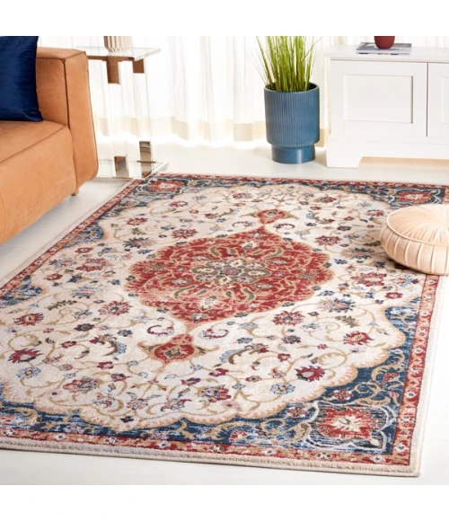 Safavieh Rosewood Ivory / Red ROW114 4 ft. X 6 ft. Rectangle Rug