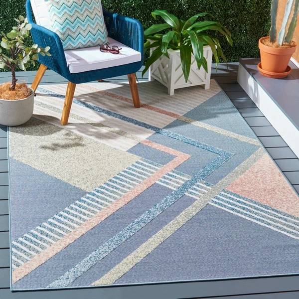 Safavieh Sarasota Blue / Light Green SAR102 4 ft. 5 in. X 6 ft. 5 in. Rectangle Rug