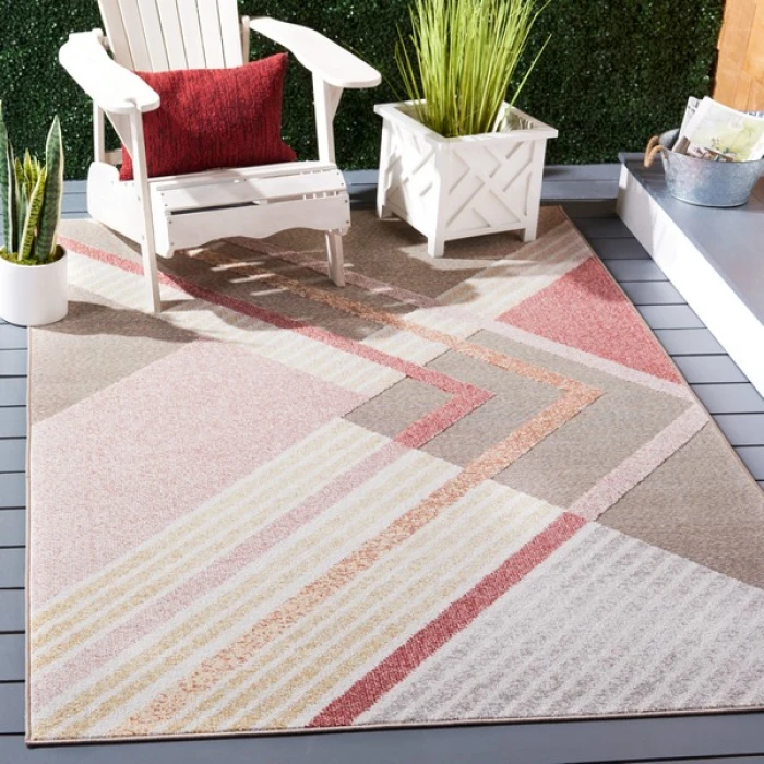 Safavieh Sarasota Pink / Brown SAR102 4 ft. 5 in. X 6 ft. 5 in. Rectangle Rug
