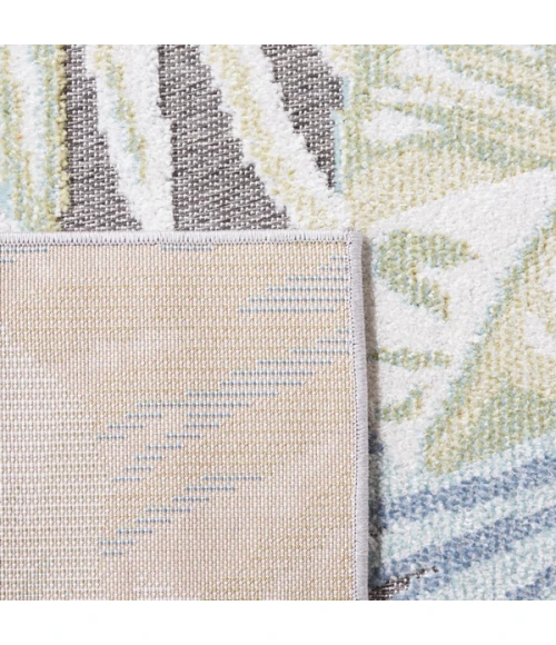 Safavieh Sarasota Light Green / Navy SAR106 6 ft. 7 in. X 6 ft. 7 in. Square Rug