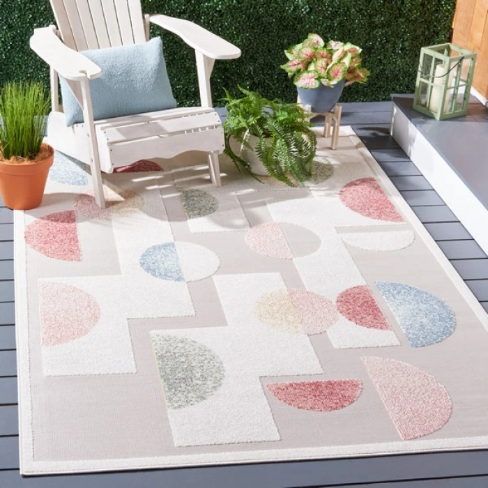 Safavieh Sarasota Grey / Pink SAR116 5 ft. 3 in. X 7 ft. 7 in. Rectangle Rug