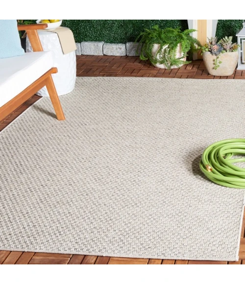 Safavieh Sisal All-Weather Light Grey / Ivory SAW460 4 ft. X 6 ft. Rectangle Rug