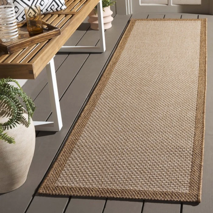 Safavieh Sisal All-Weather Natural / Brown SAW644 6 ft. 7 in. X 6 ft. 7 in. Round Rug