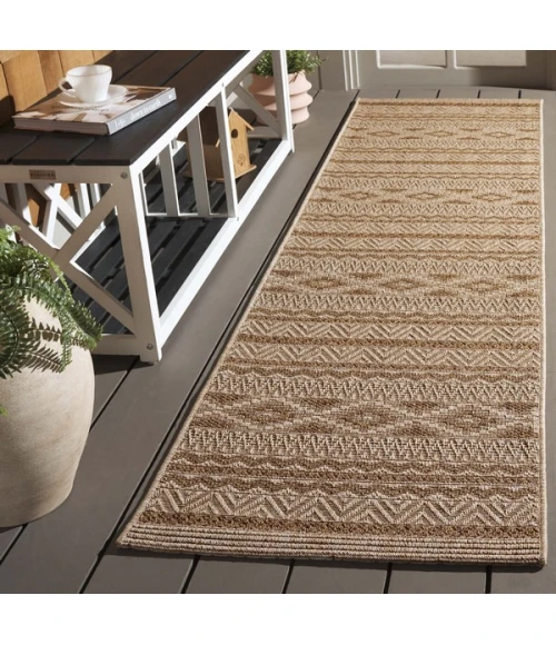 Safavieh Sisal All-Weather Natural / Brown SAW646 6 ft. 7 in. X 6 ft. 7 in. Square Rug