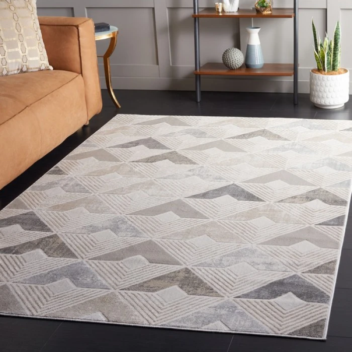 Safavieh Saylor Grey / Dark Grey SAY101 6 ft. 3 in. X 6 ft. 3 in. Square Rug