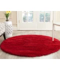 Safavieh Milan Shag Red SG180 3 ft. X 3 ft. Round Rug