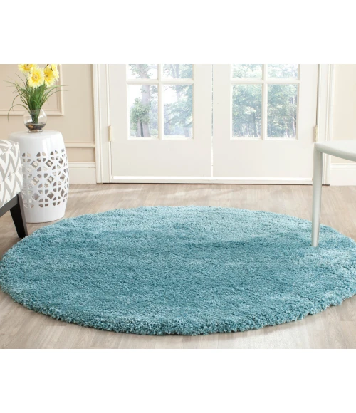 Safavieh Milan Shag Aqua Blue SG180 10 ft. X 10 ft. Round Rug