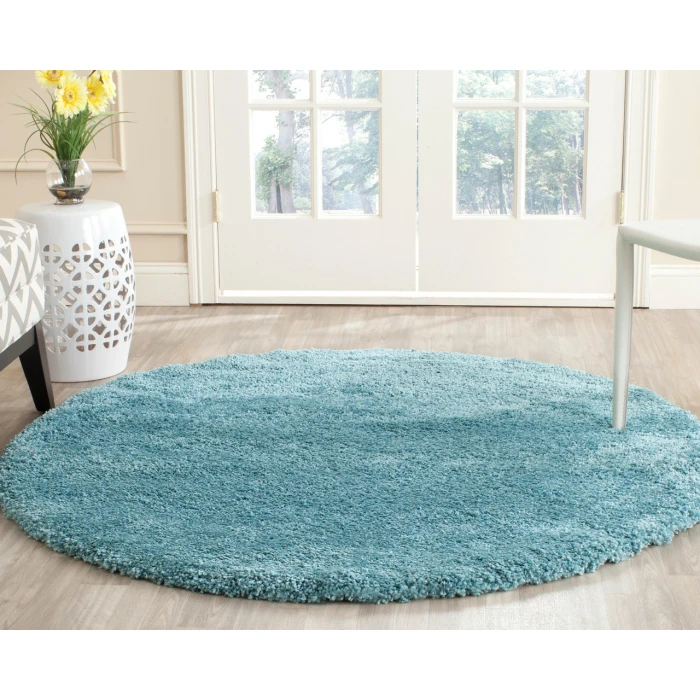 Safavieh Milan Shag Aqua Blue SG180 10 ft. X 10 ft. Round Rug