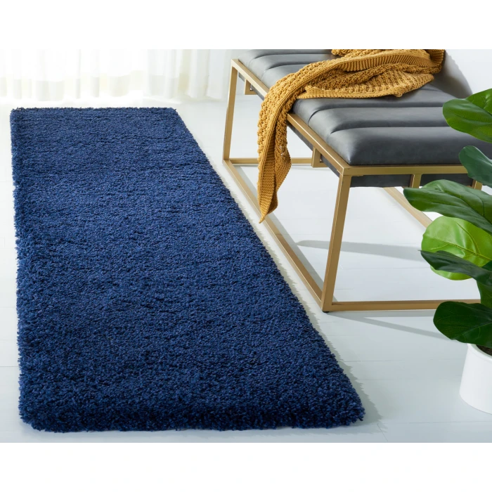 Safavieh Milan Shag Navy SG180 2 ft. X 18 ft. Runner Rug