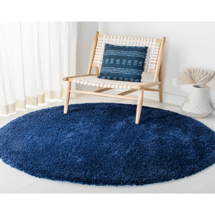 Safavieh Milan Shag Navy SG180 10 ft. X 10 ft. Round Rug
