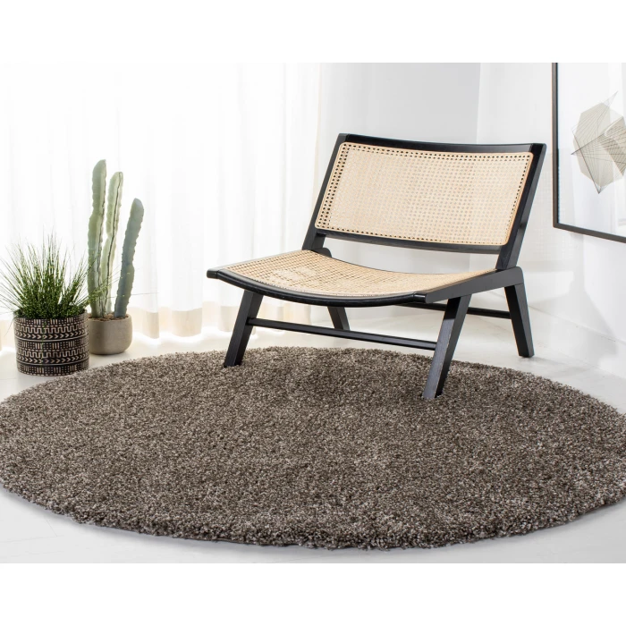 Safavieh Milan Shag Grey SG180 9 ft. X 9 ft. Round Rug