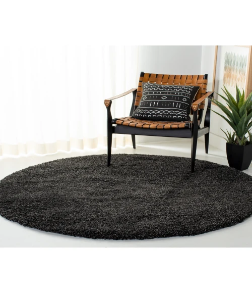 Safavieh Milan Shag Dark Grey SG180 5 ft. 1 in. X 5 ft. 1 in. Round Rug