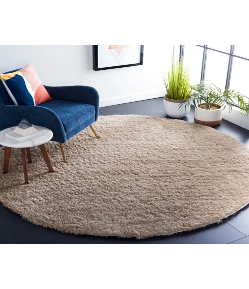 Safavieh Shag Dark Beige SG512 7 ft. X 7 ft. Round Rug
