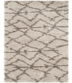 Safavieh Belize Shag SGB482 Taupe / Grey 2'-3" X 11' Runner Area Rug