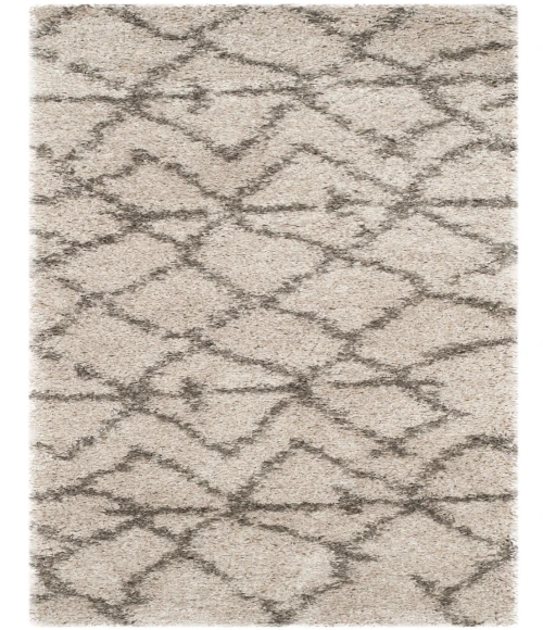 Safavieh Belize Shag SGB482 Taupe / Grey 2'-3" X 11' Runner Area Rug