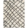 Safavieh Belize Shag SGB484 Ivory / Charcoal 2'-3" X 9' Runner Area Rug
