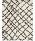 Safavieh Belize Shag SGB484 Ivory / Charcoal 2'-3" X 11' Runner Area Rug