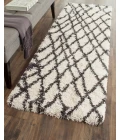 Safavieh Belize Shag SGB484 Ivory / Charcoal 2'-3" X 11' Runner Area Rug