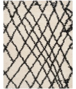 Safavieh Belize Shag SGB484 Ivory / Charcoal 4' X 6' Rectangle Area Rug