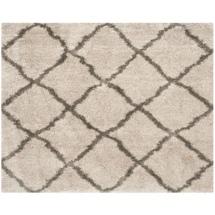 Safavieh Belize Shag SGB489 Taupe / Grey 6'-7" X 6'-7" Square Area Rug