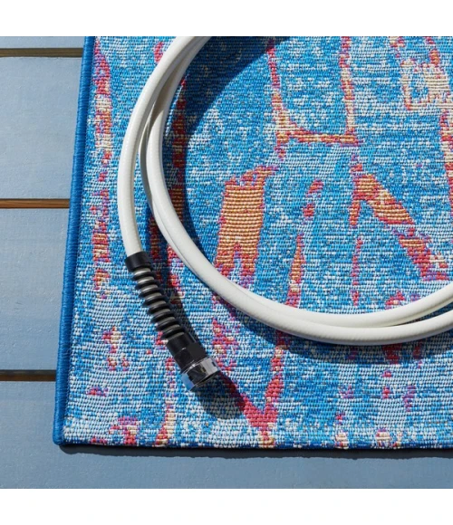 Safavieh Summer Blue / Red SMR408 5 ft. 3 in. X 7 ft. 6 in. Rectangle Rug