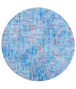 Safavieh Summer Blue / Red SMR408 6 ft. 7 in. X 6 ft. 7 in. Round Rug