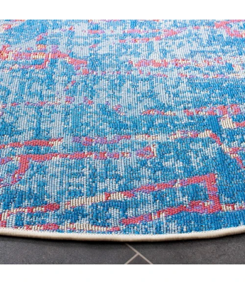Safavieh Summer Blue / Red SMR408 6 ft. 7 in. X 6 ft. 7 in. Square Rug