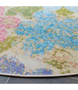 Safavieh Summer Blue / Pink SMR410 6 ft. 7 in. X 6 ft. 7 in. Round Rug